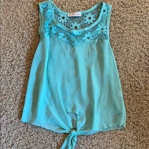 Teal sheer top